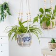 thumbnail image 2 of Macrame Plant Hanger, Hanging Planters for Indoor Plants Holder with Wood Beads, Hanging Plant Holder for Indoor Outdoor, Gifts for Plant Lovers, Boho Home Decor Plant Hanger, Ivory, 2 of 17