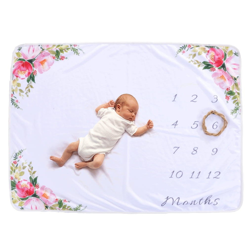 Newborn Baby Floral Milestone Blankets For Rug Photography Photos Props Mats