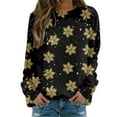 thumbnail image 1 of Bmisegm T-Shirt à Manches Longues Col Rond pour Femmes, Imprimé, Noir L, 1 of 5