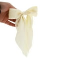 thumbnail image 5 of Unique Bargains 1 Pc Solid Bow Ribbon Hair Elastic Band Beige, 5 of 5