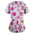thumbnail image 3 of NAMTYQX Breast Cancer Awareness T-Shirts Short Sleeve Scrub Shirts for Women Hot Pink Size 2XL, 3 of 4