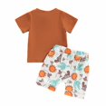 thumbnail image 5 of Otqutp Kids Beach Clothing Sets for Spring Summer Boys Short Sleeved T Shirt Shorts Suit Sun Cactus Print 2PCS Handsome Suit, 5 of 8