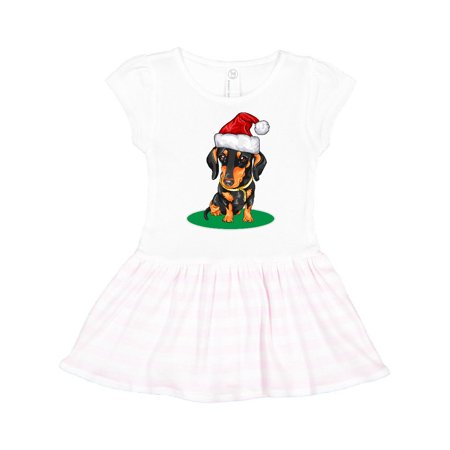 

Inktastic Christmas Dachshund Dog Santa Gift Toddler Girl Dress