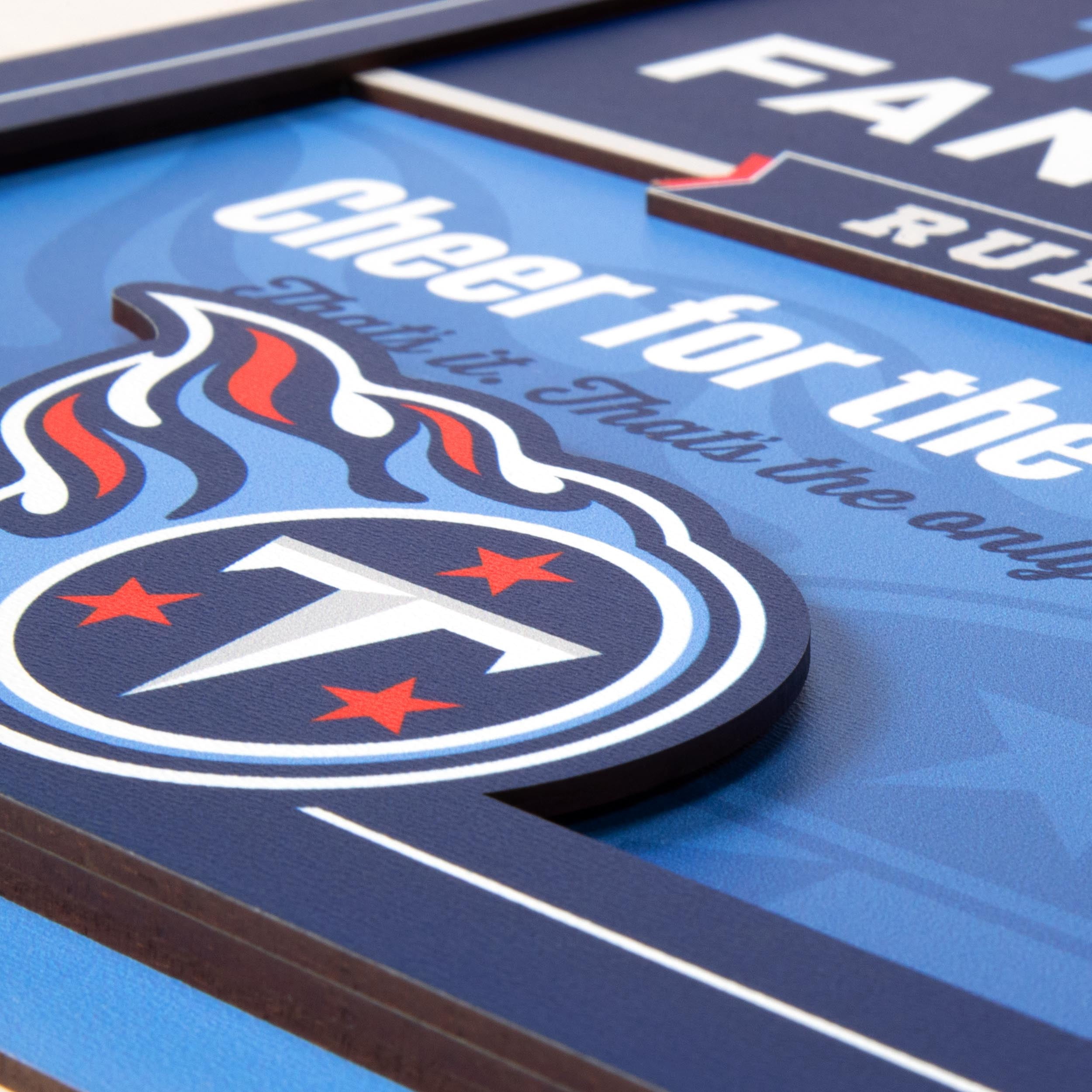 YouTheFan NFL Tennessee Titans Fan Rules 3D Wall Art