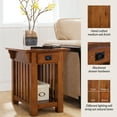 thumbnail image 6 of Leick Home Mission Impeccable Solid Wood Storage End Table, Medium Oak, 6 of 21