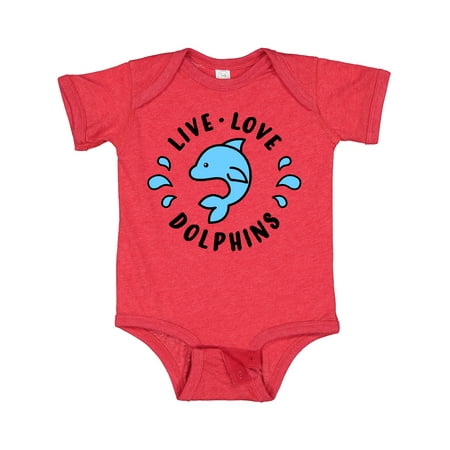 

Inktastic Live Love Dolphins Gift Baby Boy or Baby Girl Bodysuit