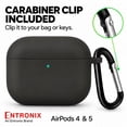 thumbnail image 7 of Entronix Silicone Case for AirPods 5 / 4, Slim Protective Cover with Carabiner, Black, 7 of 7