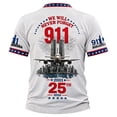 thumbnail image 4 of 9/11 Shirt Men 911 25th Anniversary USA Flag Patriotic Crewneck Short Sleeve Memorial Tee, 4 of 4