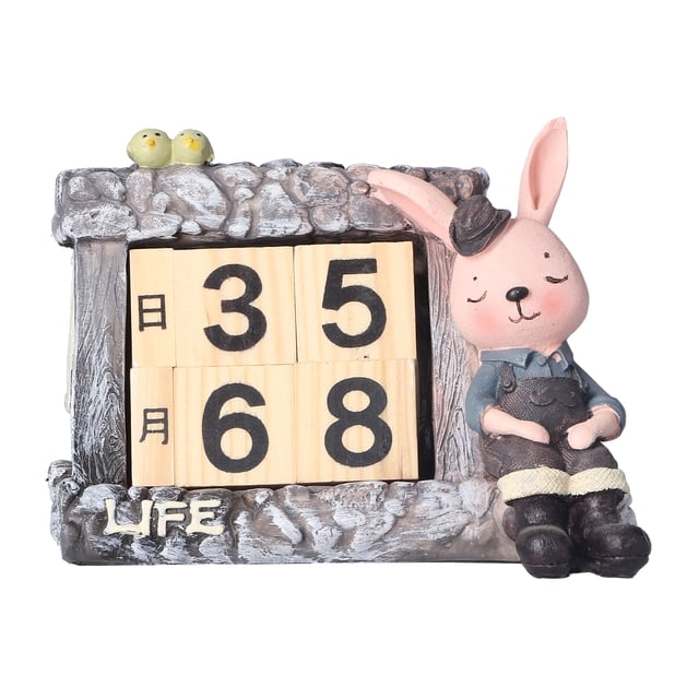 Calendario de casa de conejo, calendario de conejo de uso múltiple exquisito decorativo DIY para colega para amigos para sala de estar para dormitorioCostumes Fyydes Descripción de la referencia