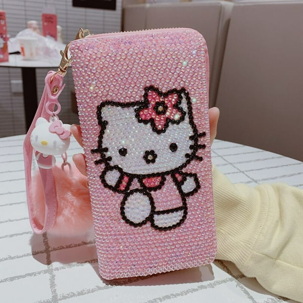 Sanrio-cartera de Hello Kitty para niñas, Cartera de dibujos