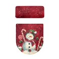 thumbnail image 2 of HELLHERO Christmas Snowman and Candy Cane Comfortable and Practical Polyester Toilet Covers Set Universal Keep Dust Stain Toilet Cover Elastic Edge for Hotel Home, 2 of 8