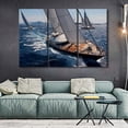 thumbnail image 3 of TISHIRON 3PCS Framed Sailing Boat Canvas Wall Art Set,36"x24" Large Sailboat Sailing at Sea Canvas Art Decor, 3 of 7