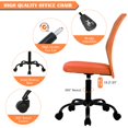 thumbnail image 2 of NiamVelo Armless Mesh Office Chair Adjustable Ergonomic Desk Chair with Casters, Mid Back Swivel Rolling Executive Task Chair for Home Office, Orange, 2 of 7