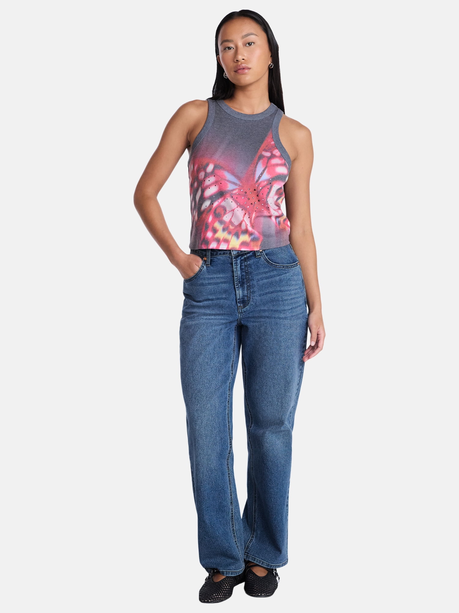 Madden NYC Women's Rhinestone Tank Top, Sizes XXS-XXL