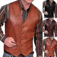 thumbnail image 4 of Mens Motorcycle Leather Vest Casual Mens Leather Vest G, 4 of 5