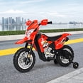 thumbnail image 4 of Costway 6V Kids Ride-On Motorcycle Electric Battery Powered Bike w/Training Wheels Green/Red, 4 of 10