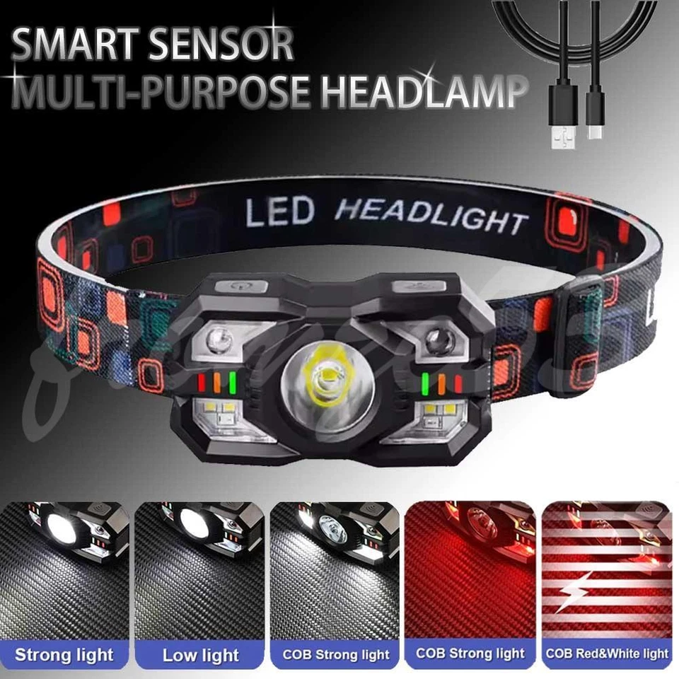 2000Lm Super Bright Rechargeable High Power Headlamp Xpg High-Power Powerful Us