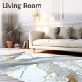 thumbnail image 2 of ODIKA 8'x10' Machine Washable Non-Slip Area Rug, Marble Inspired with Non Shedding Surface and Anti Slip High Traffic Rug, White, 84869, 2 of 7