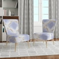 thumbnail image 4 of Designart "Lavender And Gold Abstract Shapes Pattern" Upholstered Mid-Century Accent Chair - Arm Chair, 4 of 5