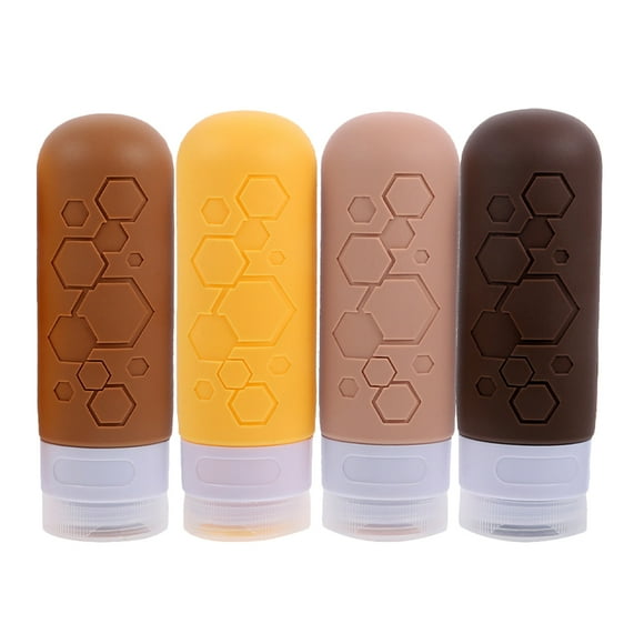 4 pcs Empty Lotion Bottles Silicone Shampoo Dispenser Bottle Travel Squeeze Bottles Refillable Shampoo Bottles