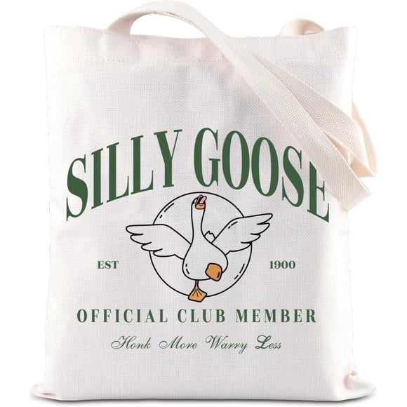Silly Goose Merch Inspire Tote Bag - Goose Lover Gift, Kawaii Handbag, Cartoon Animal Gifts