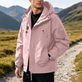 thumbnail image 4 of Jessboyy Mens Windbreaker Jacket with Hood Long Sleeve Rain Shell Jackets with Pockets Waterproof Windproof Outdoor Jacket Pink,S, 4 of 7