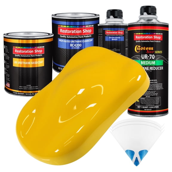 Viper Yellow Quart URETHANE BASECOAT CLEARCOAT Car Auto Body Paint Kit