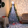 thumbnail image 1 of Luces LED en cascada con forma de estrella, adornos navideños, guirnalda de luces, adornos para árbol de Navidad para el hogar, Navidad 2024, Año Nuevo 2025, 1 of 5