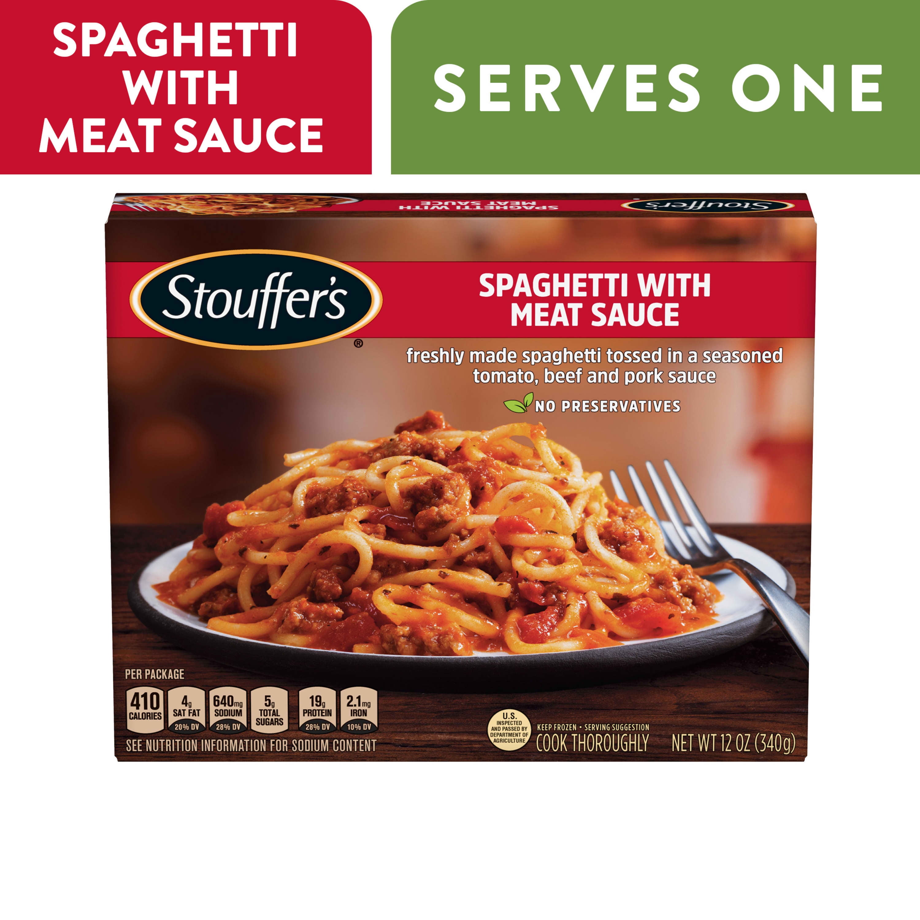 Stouffer's Meat Sauce Spaghetti Frozen Meal, 12 oz (Frozen)