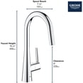 thumbnail image 5 of Grohe 32 226 3 Zedra 1.75 GPM Single Hole Pull Down Kitchen Faucet - Brushed Cool Sunrise, 5 of 7