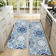 thumbnail image 4 of Kitchen Rugs Sets Of 2,Blue Ethnic Mandala Pattern Anti Fatigue Kitchen Mat Rugs Non Slip Washable,Decorative Kitchen Floor Mats for Kitchen,Sink,Laundry,17"X47", 4 of 5