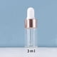 thumbnail image 1 of 200 Piezas Mini Botella Cuentagotas de Vidrio Cuentagotas de Aceite Transparente Contenedores de Muestra de Gotas de Vidrio para Viajar 3 Ml, 1 of 1