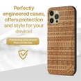 thumbnail image 2 of Case Yard Wooden Case Outside Soft TPU Silicone, Slim Fit Shockproof Wood Protective Phone Cover for Girls Boys Men and Women, Supports Wireless Charging Aztec Pattern Design case for iPhone-12/12-Pro, 2 of 7