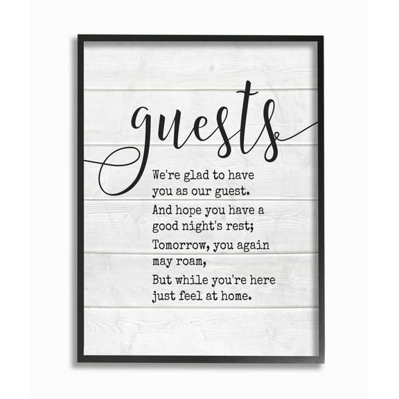 Stupell IndustriesGuests Feel At HomeFramed Wall Art by Lettered and Lined