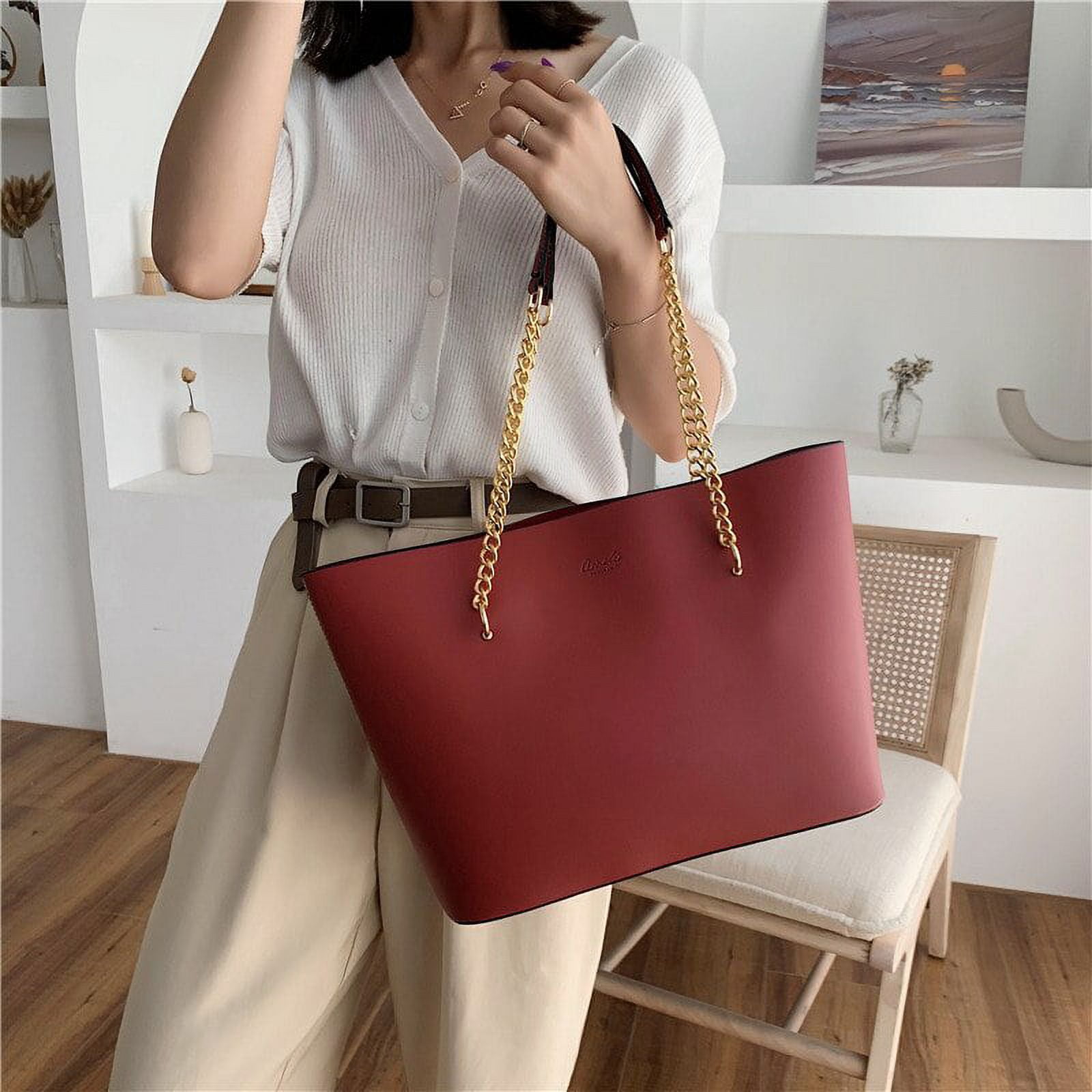 Cocopeaunt Luxury Handbags Women Bags Designer PU Soft Leather Shoulder Bags for Women Famous Brand Fashion Luxe Woman Bag Kabelka Sac, Adult Unisex