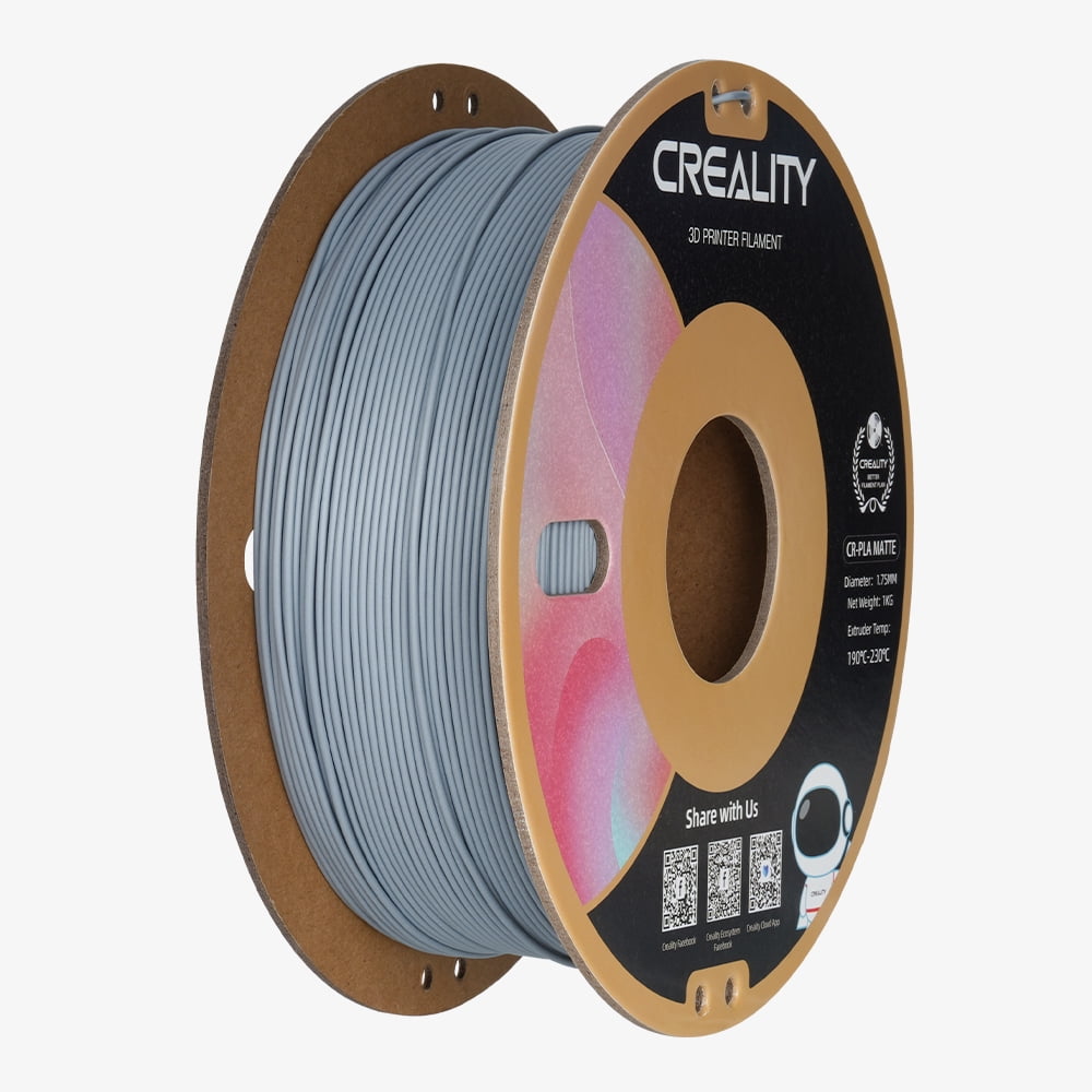 Filament d'impression 3D Creality CR-PLA mat, 1,0 kg, 1,75 mm, gris mat