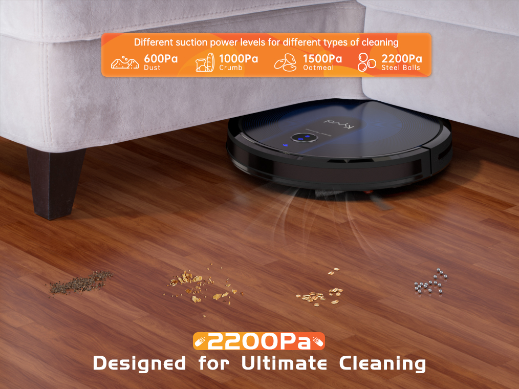 Kyvol E31 Robotic Vacuum and Mop Cleaner, Auto Sweeping & Mopping 2-in-1, 2200Pa Suction, Self Charging, Smart Navigation, 150 mins Runtime, Works with Alexa, Ideal for Pet Hair, Floor and Carpets - image 4 of 8