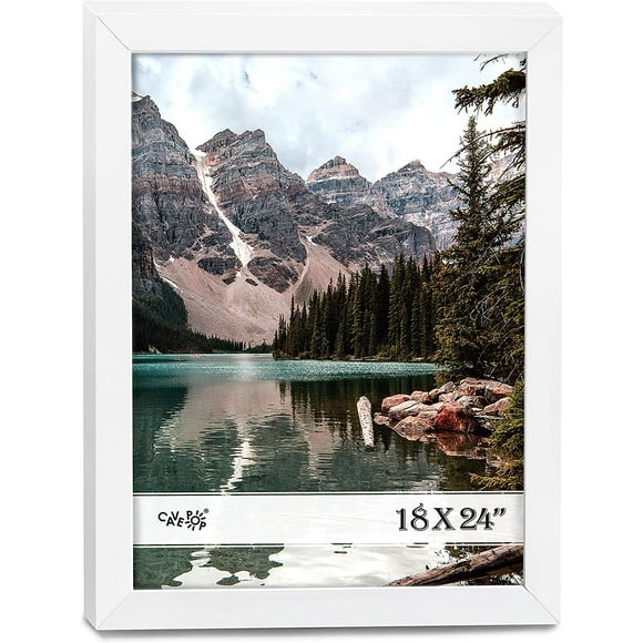 AmPm 12x18 Black Wooden Picture Frame with Polished Plexiglass - Horizontal and Vertical Formats with Included Hanging Hardware, Frame Posters, Puzzles and Artwork