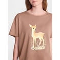 thumbnail image 4 of No Boundaries Sleep Oversized Cotton Graphic Tee, Women’s and Women's Plus XXS-3X, 4 of 5