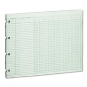 Wilson Jones Accounting Sheets 10 Column 9-1/4 x 11-7/8 100 Loose Sheets/Pack Green G1010