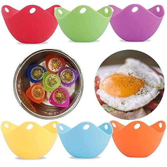 LQCrafK Silicone Egg Poacher Egg Cooker Egg Molds Stovetop Egg Poacher Pan