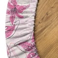 thumbnail image 5 of Ambesonne Floral Design Fitted Round Tablecloth, Retro Lily Flowers, 56"- 60" Diameter, Hot Pink Coral and Soft Pink, 5 of 5