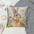 thumbnail image 2 of Creowell  Easter Pillow Covers Watercolor Easter Rabbit Spring Floral Throw Pillow Case Home Decorations Cushion Cover for Couch Sofa Bed Farmhouse Indoor Outdoor Easter Decorative, 2 of 5