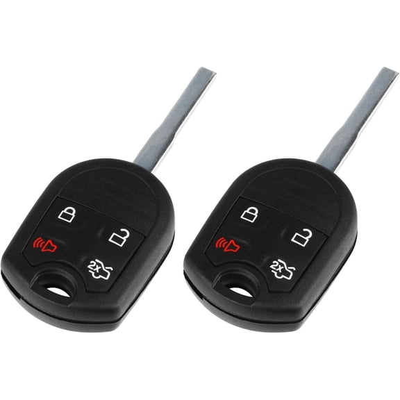 Key Fob fits 2011-2016 Ford Vehicles Keyless Entry Remote 4btn w/High Security Blade (CWTWB1U793), Set of 2
