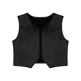 thumbnail image 3 of Manyakai Kids Cowboy Cowgirl Costume Vest Halloween Carnival Sleeveless Open Front Tassel Waistcoat Black 12, 3 of 5