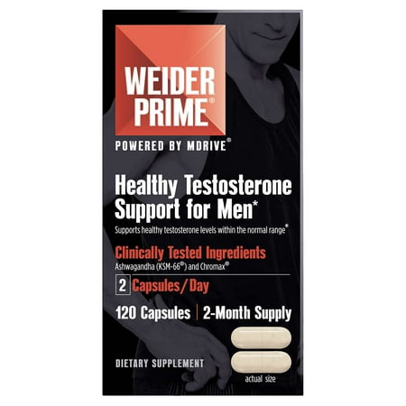 Weider Testosterone Supplement for Men  Healthy Testosterone Support to Help Boost Strength and Build Lean Muscle  120 Capsules