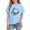 06-Blue, variant on Atogsazn Children's Girls Summer Tshirt Kids Casual Hearts Short Sleeve Pullover T-shirt Outfit Classic Basic Tops 02-Black 3-4 Years Fashion
