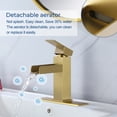 thumbnail image 2 of Brushed Gold Waterfall Sink Faucet with 6-inch Cover Plate, Deck Mounted Single Handle Bathroom Sink Faucet, 2 of 5