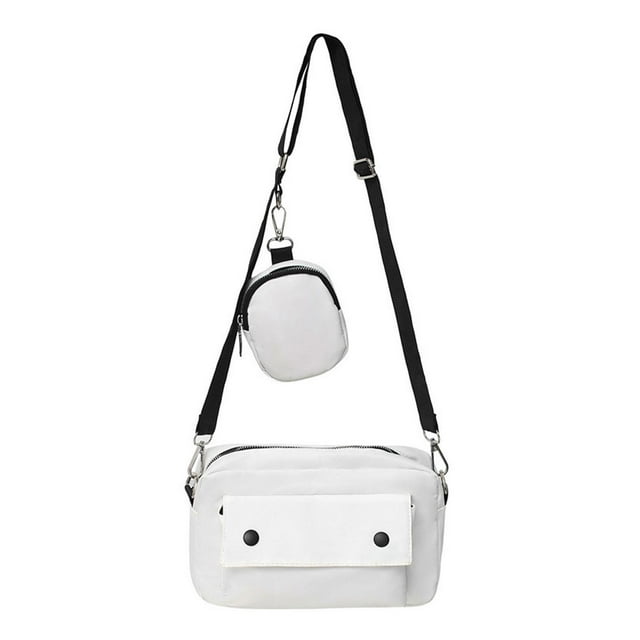 Bolso bandolera para hombre y mujer, pequeño, ajustable, resistente al agua. Blanco