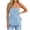 Light Blue, variant on Noric Women's Strapless Polka Dot Print Tank Tops V-Neck Shirred Waist Casual Summer Peplum Tops